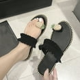 thumbnail image 1 of BONIXOOM Slippers For Women Clearance Slip-On None V-Day Casual Summer Womens Shoes Black Size 8.5, 1 of 3