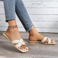 thumbnail image 1 of BONIXOOM Slippers For Women Indoor And Outdoor Clearance Slip-On None V-Day Casual Summer Running Shoes For Women Beige Size 7, 1 of 7
