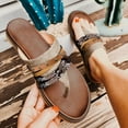 thumbnail image 1 of BONIXOOM Slippers For Women Indoor And Outdoor Clearance Slip-On None V-Day Casual Summer Running Shoes For Women Brown Size 7.5, 1 of 5