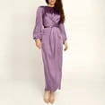 thumbnail image 1 of BONIXOOM Summer Dresses For Women 2024 Beach Party Crew Neck Raglan Long Sleeve Pullover Dress Solid Purple Dresses, 1 of 6