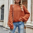 thumbnail image 1 of BONIXOOM Sweaters For Women Modern Fit Sweater Pullover Casual Crew Neck Sweaters For Women Clearance Orange L(US:8), 1 of 8