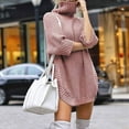 thumbnail image 1 of BONIXOOM Sweaters For Women Trendy Modern Fit Sweater Pullover Vacation Turtleneck Fall Sweater Pink L(US:8), 1 of 6