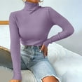 thumbnail image 1 of BONIXOOM Sweaters For Women Trendy Modern Fit Sweater Pullover Vacation Turtleneck Fall Sweater Purple XL(US:10), 1 of 8