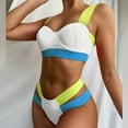 thumbnail image 1 of BONIXOOM Swimsuit Coverup For Women Tankini None Solid Bikinis Bikini Summer Swimwears on Clearance White Size 8, 1 of 6