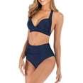 thumbnail image 1 of BONIXOOM Swimsuit Women Tankini None Solid Bikinis Bikini Summer Swimwears on Clearance Navy Size 12, 1 of 9