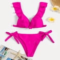 thumbnail image 1 of BONIXOOM Tankini Swimsuits For Women Wire-Free Tie Solid Bikinis Bikini Summer Swimwears on Clearance Pink Size 8, 1 of 8