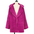 thumbnail image 1 of BONIXOOM Trench Coats For Women Crew Neck Coat Long Sleeve Casual Faux Fur Women Jacket Hot Pink S(US:4), 1 of 3
