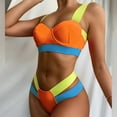 thumbnail image 1 of BONIXOOM Two Piece Swimsuit For Women Tankini None Solid Bikinis Bikini Summer Swimwears on Clearance Orange Size 6, 1 of 6
