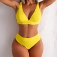 thumbnail image 1 of BONIXOOM Two Piece Swimsuit For Women Underwire Elastic Solid Bikinis Bikini Summer Swimwears on Clearance Yellow Size 6, 1 of 9