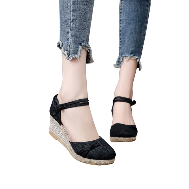 BONIXOOM Wedge Sandals for Women Clearance Fall Slip-On Wedge - Main Image