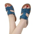 thumbnail image 1 of BONIXOOM Wedge Sandals for Women Clearance Fall Slip-On Wedge Casual Fashion Womens Shoes Sky Blue Size 9, 1 of 6