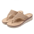 thumbnail image 1 of BONIXOOM Wedge Sandals for Women Clearance Fall Slip-on Wedge Casual Fashion Shoes for Women Beige Size 8.5, 1 of 5