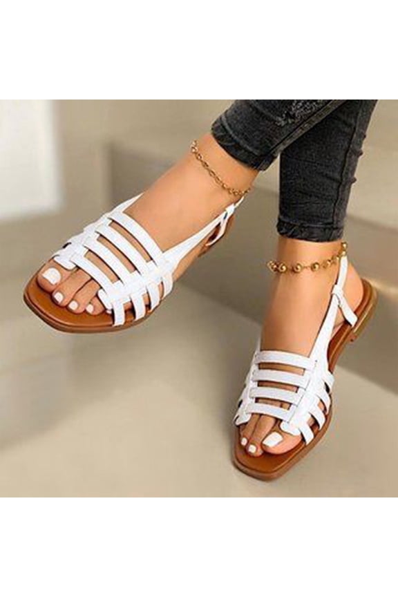 White Sandals Woman Fall Slip-On Platform Casual Fashion Womens Shoes White Size 7.5
