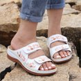 thumbnail image 1 of BONIXOOM White Sandals Woman Clearance Fall Slip-On Wedge Casual Fashion Womens Shoes White Size 6, 1 of 2