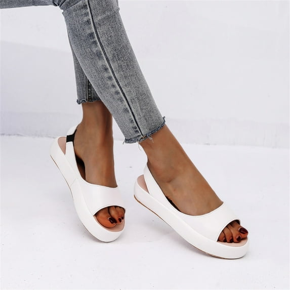 BONIXOOM White Sneakers for Women Shoes for Women Slip-Ons Running Slip-On Slippers White 2024 Summer Clearance Size 6.5