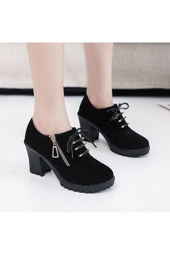 Winter Boots For Women High Heel Rubber Slip-On Ankle Winter Dark Gray