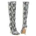 thumbnail image 1 of BONIXOOM Winter Boots For Women High Heel Rubber Slip-On Knee High Winter White, 1 of 4
