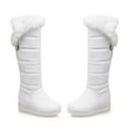 thumbnail image 1 of BONIXOOM Winter Boots For Women Mid Heel Rubber Slip-On Over-the-Knee Winter White, 1 of 5