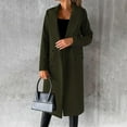 thumbnail image 1 of BONIXOOM Women'S Trench Coats Crew Neck Button Down Long Sleeve Vacation Peacoats Lightweight Jacket Women Army Green XL(US:10), 1 of 7