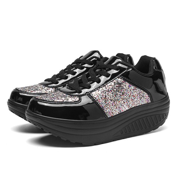 BONIXOOM Women's Fashion Sneakers Shoes for Women Slip-Ons Running Slip-On Sandals Black 2024 Summer Clearance Size 9