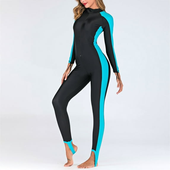 BONIXOOM Women's Plus Swimsuit Long Sleeve Wetsuit Sun Protection Suit Jellyfish Suit