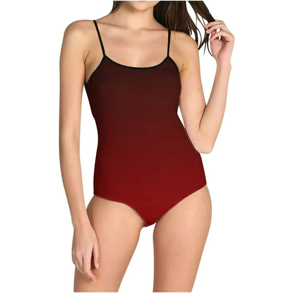 BONIXOOM Women's Printed Backless Suspender Set Swimsuit Swimwear