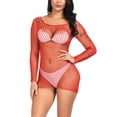 thumbnail image 1 of BONIXOOM Women's Sleepwear Deals of the Day Clearance None Long Sleeve Solid Sleepwear Sleep Dress Red One Size, 1 of 9