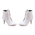 thumbnail image 1 of BONIXOOM Womens Boots High Heel Rubber Buckle Mid-Calf Winter White, 1 of 6