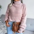 thumbnail image 1 of BONIXOOM Womens Cardigan Sweaters Modern Fit Sweater Pullover Vacation Turtleneck Cute Sweaters For Women Pink S(US:4), 1 of 6