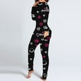 thumbnail image 1 of BONIXOOM Womens Christmas Pajamas Family Christmas Pajamas Matching Sets Sleepwear Flap Long Sleeve Sleep Tops Printed Hot Pink XXL, 1 of 5