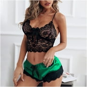 BONIXOOM Womens Christmas Pajamas Family Christmas Pajamas Matching Sets Sleepwear None Long Sleeve Sleepwear Sets Solid Green XXL