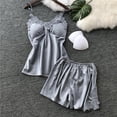 thumbnail image 1 of BONIXOOM Womens Christmas Pajamas Matching Family Christmas Pajamas Sleepwear Drawstring Sleeveless Sleepwear Sets Solid Gray XXL, 1 of 4