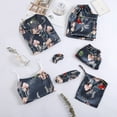 thumbnail image 1 of BONIXOOM Womens Christmas Pajamas Matching Family Christmas Pajamas Sleepwear None Long Sleeve Sleepwear Sets Solid Blue L, 1 of 9