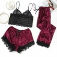 thumbnail image 1 of BONIXOOM Womens Christmas Pajamas Matching Family Christmas Pajamas Sleepwear None Long Sleeve Sleepwear Sets Solid Wine XXL, 1 of 4