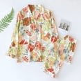 thumbnail image 1 of BONIXOOM Womens Christmas Pajamas Thanksgiving Pajamas Sleepwear None Long Sleeve Sleepwear Sets Solid Beige XL, 1 of 9