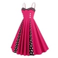 thumbnail image 1 of BONIXOOM Womens Easter Dresses 2024 Multi-theme Party V-Neck Tab Sleeveless Bandeau Dress Solid Hot Pink Dresses, 1 of 6