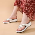 thumbnail image 1 of BONIXOOM Womens House Slippers Clearance Slip-On None V-Day Casual Summer Shoes For Women White Size 6.5, 1 of 8