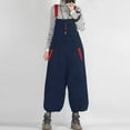 thumbnail image 1 of BONIXOOM Womens Jumpsuit Pants for Women Solid Mid Waisted Long Gym Love Jumpsuit Baggy Fit Straight-Leg Chinos Blue 4XL, 1 of 6