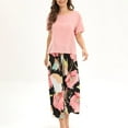 thumbnail image 1 of BONIXOOM Womens Pajamas Christmas Pajamas For Family Loungewear Pull-On Short Sleeve Sleepwear Sets Solid Pink M, 1 of 3