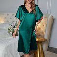 thumbnail image 1 of BONIXOOM Womens Pajamas Family Christmas Pajamas Matching Sets Loungewear None Short Sleeve Sleep Dress Solid Green S, 1 of 9