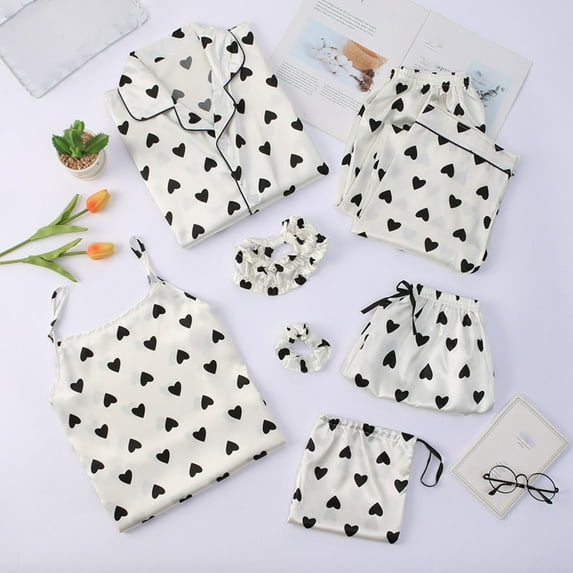 BONIXOOM Womens Pajamas Matching Christmas Pajamas Sleepwear None Long Sleeve Sleepwear Sets Solid White M