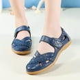 thumbnail image 1 of BONIXOOM Womens Sandals Clearance Fall Buckle None Casual Fashion Womens Shoes Dark Blue Size 4.5, 1 of 3