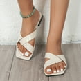 thumbnail image 1 of BONIXOOM Womens Sandals Clearance Fall Slip-On None Casual Fashion Shoes for Women Beige Size 9.5, 1 of 6