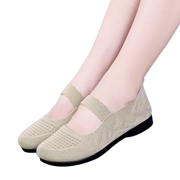 BONIXOOM Womens Sneakers Womens Shoes Slip-Ons Running Slip-On Casual Shoes Khaki 2024 Summer Clearance Size 7.5