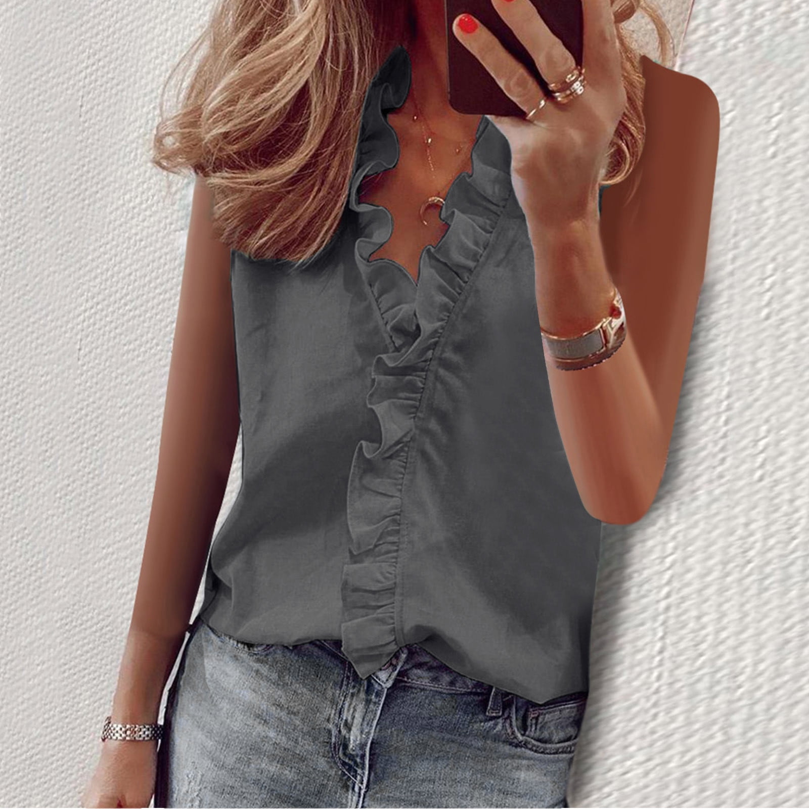 BONIXOOM Womens Tops VNeck Relaxed Fit Outdoor Activity Party Fashion