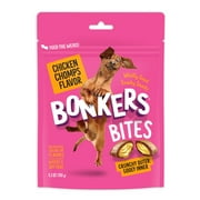 BONKERS Dog Bites, Crunchy & Soft Chicken Chomps Flavored Cat Treats, 5.3oz / 150g Bag