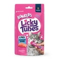 thumbnail image 1 of BONKERS Licky Tubes Salmon Flavored Wet Lickable Treats for Cats, 4 Pack, 1 of 13