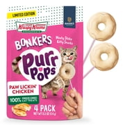 BONKERS Purrpops Krispy Kreme Limited-Edition Freeze-Dried Chicken Flavored Lollipop Cat Treats, 4 pack