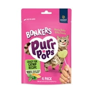 BONKERS Purrpops, Freeze Dried Dried Catnip Flavored Lollipop Cat Treats, 4 Pieces