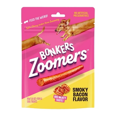 BONKERS Zoomers Dog Treats, Smoky Bacon Flavor, Soft & Chewy Dog Snacks, Treats for Dogs, 5.6 oz Bag